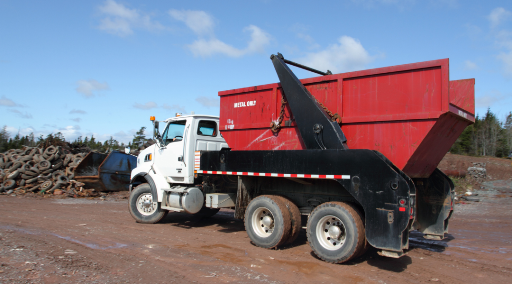 metal only Dumpster Rental truck